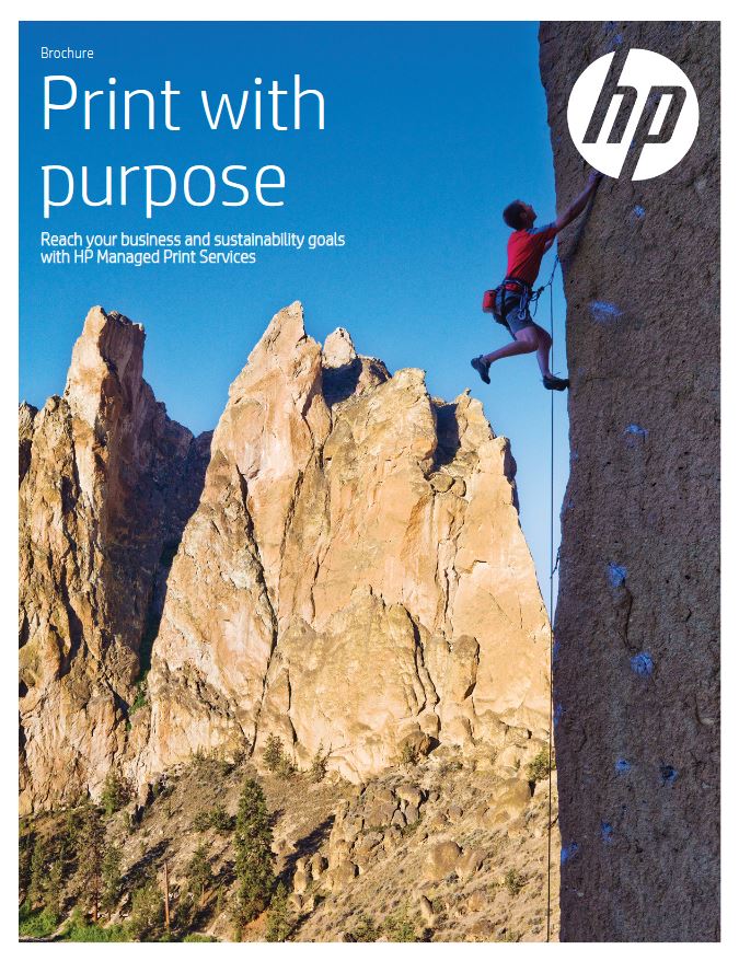 HP, Print With Purpose, MPS Brochure, Cover, HP, Hewlett Packard, Document Essentials