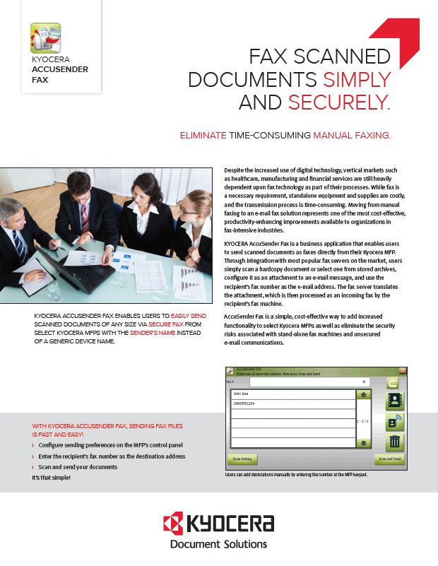 Kyocera, Software, Capture, Distribution, Accusender Fax, Document Essentials