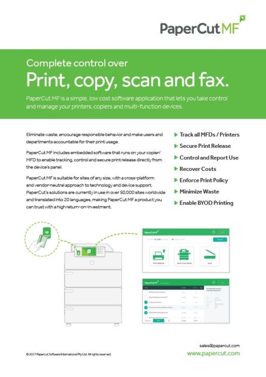 Papercut, Mf, Fact Sheet, Document Essentials