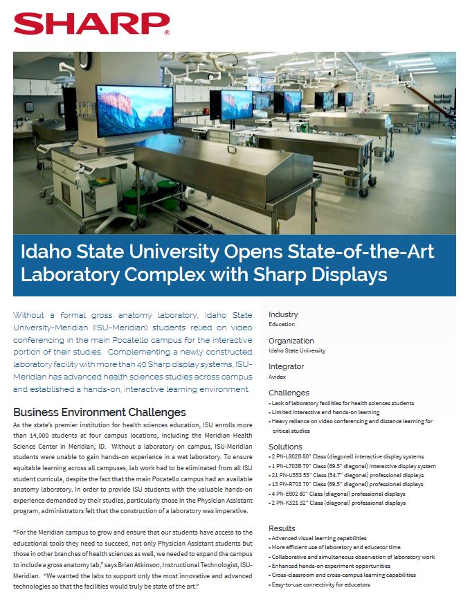 Sharp, Idaho State, Displays, Case Study, Document Essentials