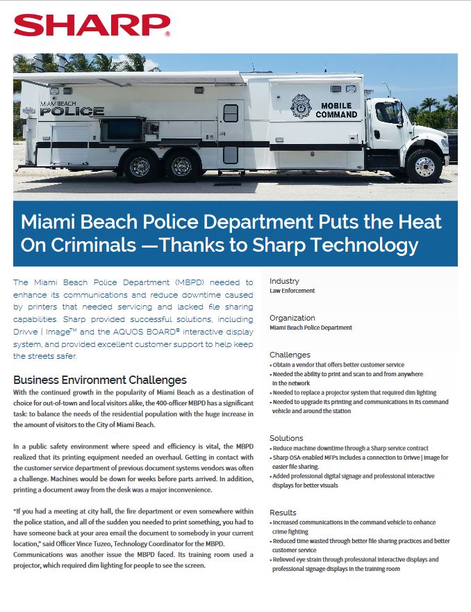 Sharp, Miami Police, Case Study, Document Essentials