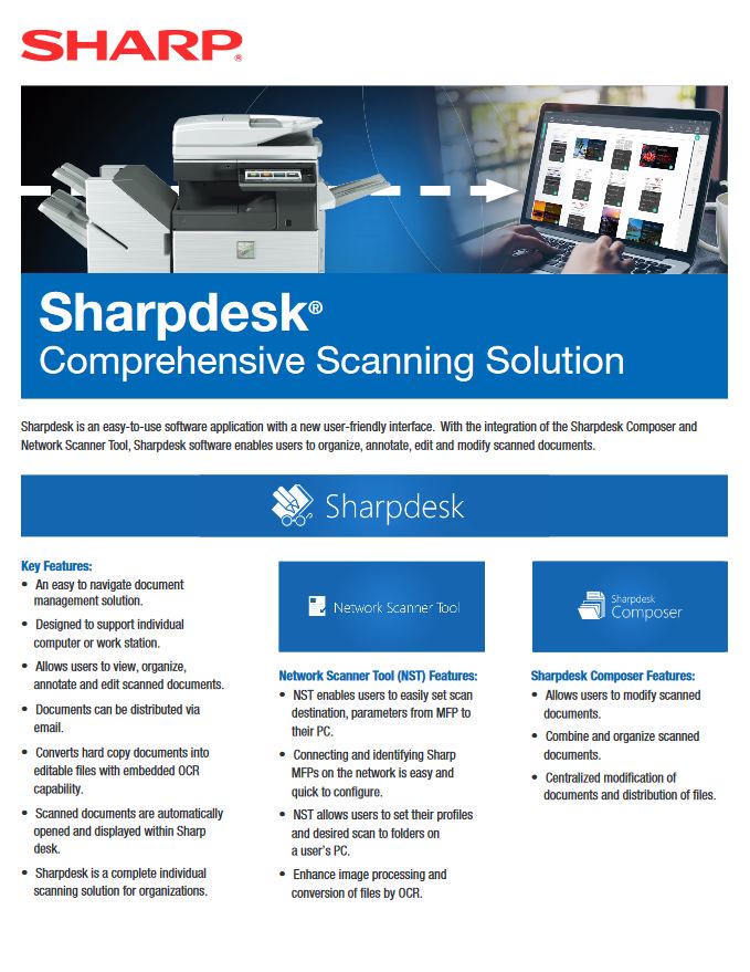 Sharp, Sharpdesk, scanning solution, Document Essentials