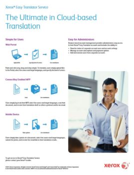 Fact Sheet, Xerox, Easy Translator Service, cloud, Document Essentials